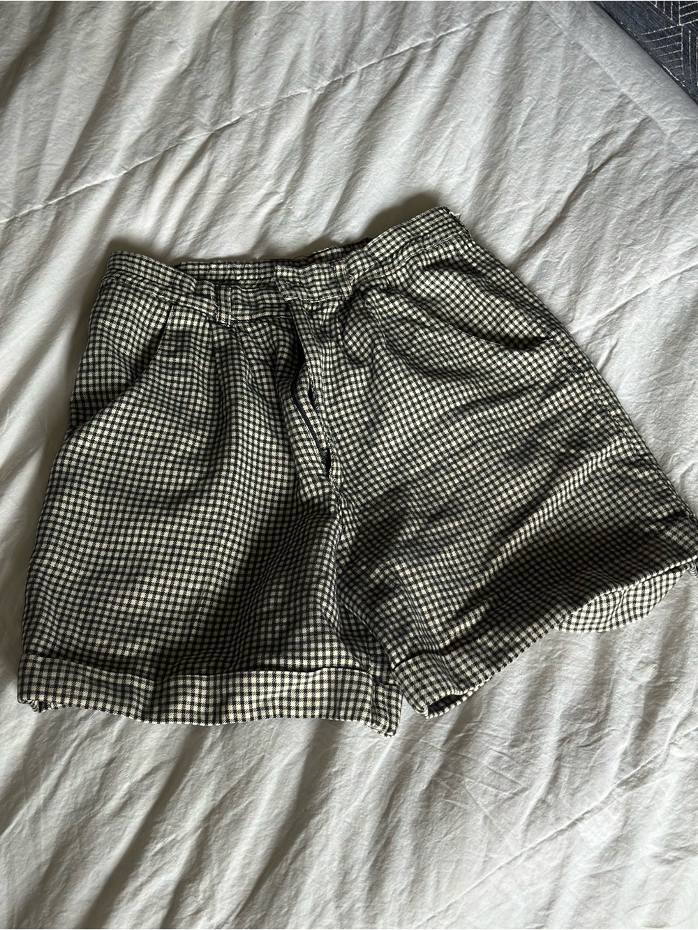 High-Waist Women's Gingham Shorts